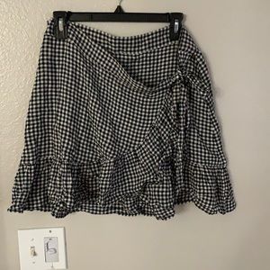 Rails gingham wrap skirt